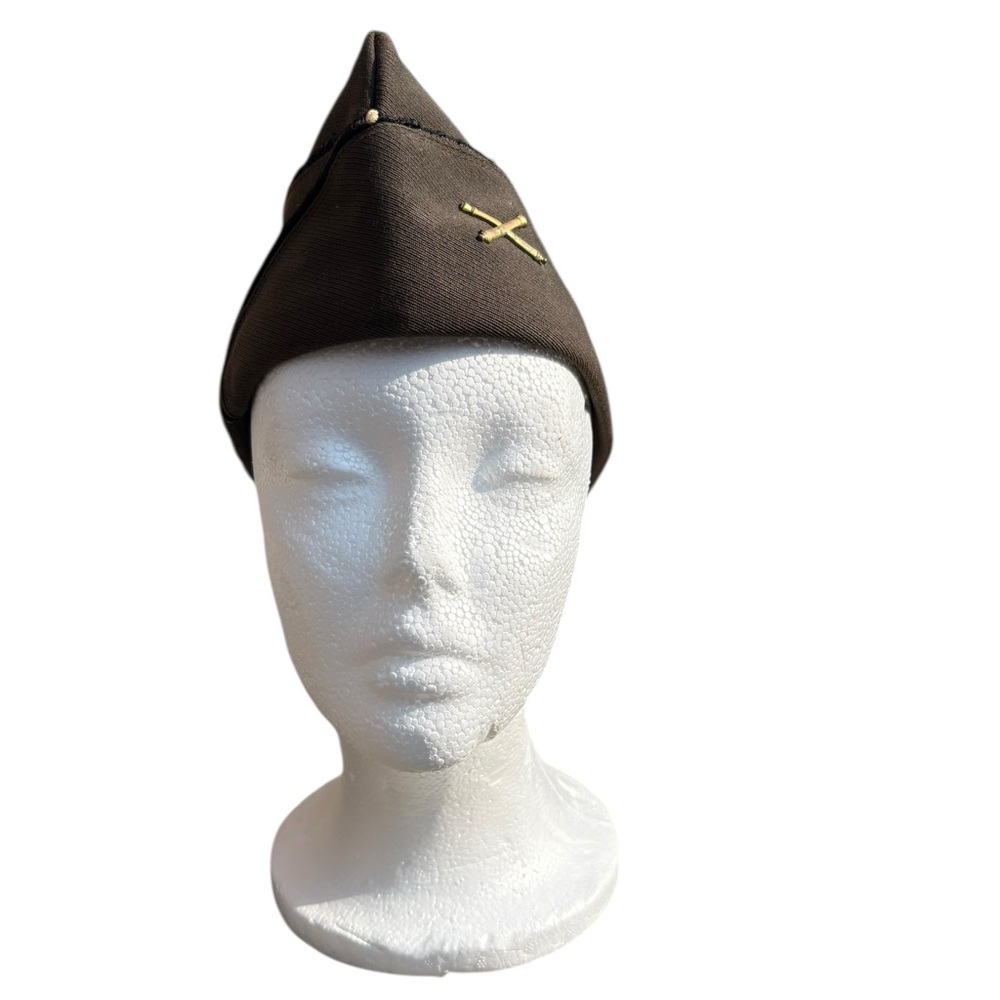WW2 US ARMY  GARRISON  CAP  Olive Drab ‎ Hat With Insignia Infantry Branch